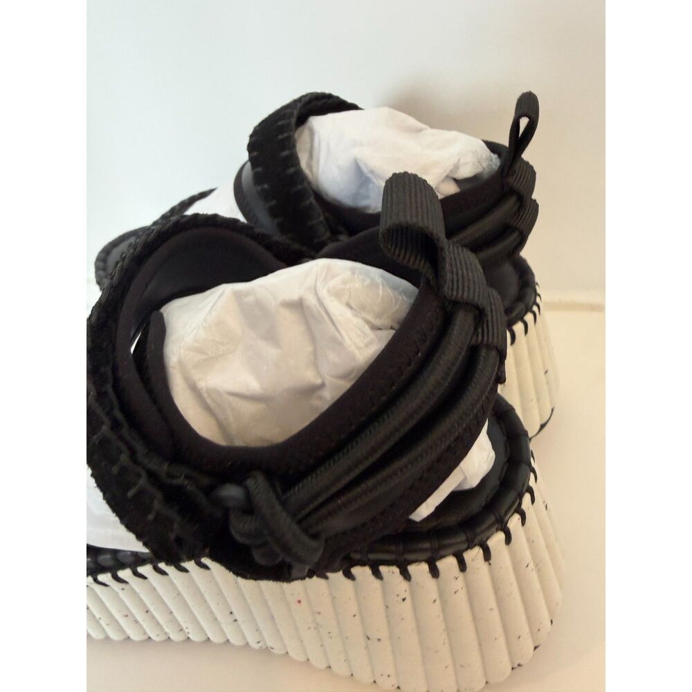Chloe Nama Wedge Sandal in Black - Picture 8 of 9